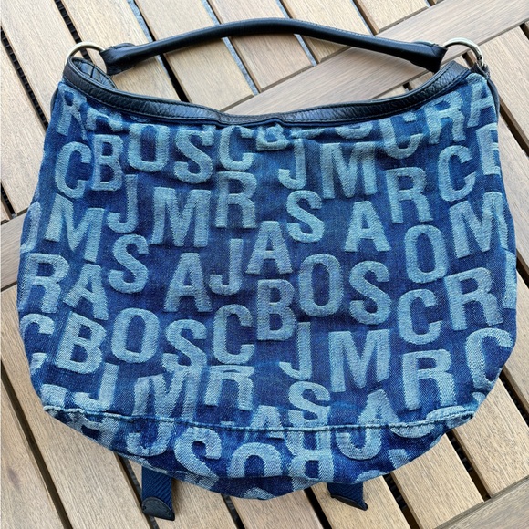 Marc Jacobs Denim Logo Hobo Shoulder Bag - Picture 2 of 12